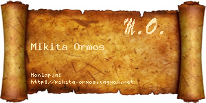 Mikita Ormos névjegykártya